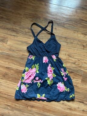 Abercrombie Floral Cotton Babydoll Mini Dress Y2K Soft Girl Summer